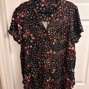 Floral Half Button Shirt